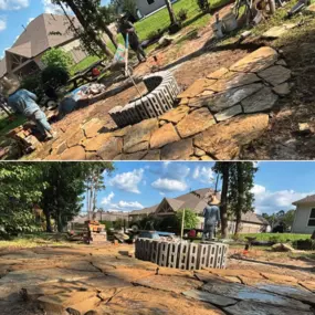 Fie pit and paver installation