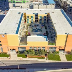 Bird eye view of the building