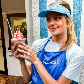 Jacksonville Ice Cream San Marco Dreamette located at 1905 Hendricks Ave., Jacksonville, FL 32207 serves a strawberry twist cup