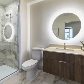 high-end finish apartment bathroom