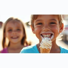 There is nothing more joyful than watching a child eating our ice cream cone and so happy in Denville, NJ