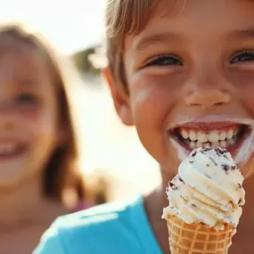 There is nothing more joyful than watching a child eating our ice cream cone and so happy in Denville, NJ