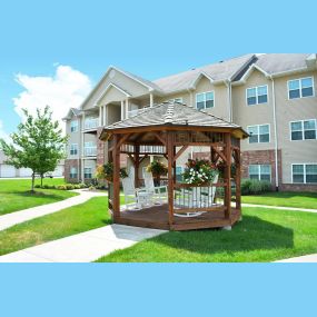 Exterior view and a gazebo