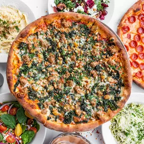 Kale and Sausage Pizza