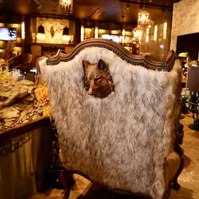 Lodge comfort chair at the Wolf by Vanderpump in Harveys Hotel & Casino Lake Tahoe.