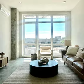 Living room with large window