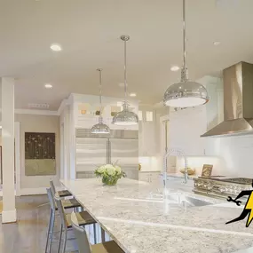 kitchen with interior lighting installed by Ways Electric