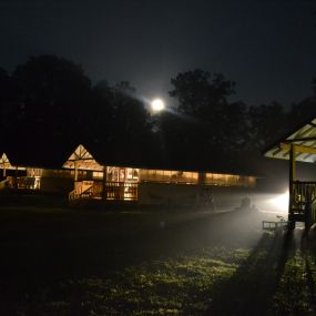 Cabins at night