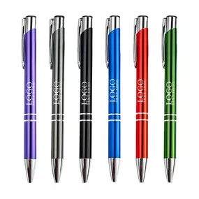 Retractable Metal Ballpoint Pen with Black Ink