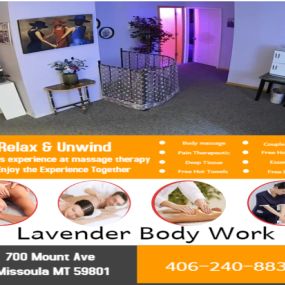 Massage is becoming more popular as people now understand the 
benefits of a regular massage session to their health and well-being.
Here at Lavender Body Work Spa & Massage we love being a part of helping 
taking part in peoples wellness and a better life.