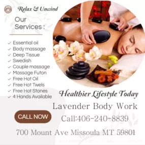 A hot stone massage is a type of massage therapy. It's used to help you relax and ease tense muscles and damaged soft tissues throughout your body.