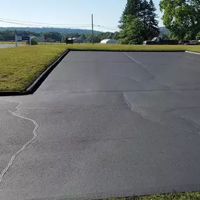 Client purchased property and wanted to have parking lot repaved.  CDS Asphalt Services decided on a more cost-effective solution that involved crack filling and one coat of eco-friendly asphalt sealer for a 25,000 sq. ft. parking lot.