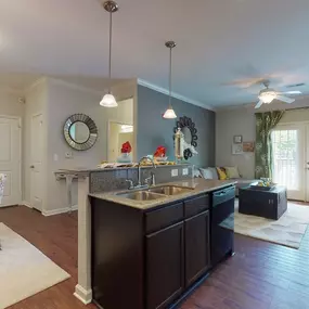 Open space living room and kitchen