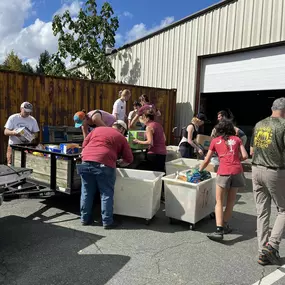 I am truly humbled at what I saw yesterday as we took two trucks and a trailer to the Summit Pickleball distribution center in Boone. They reloaded us to get supplies to more rural Mount Vernon Church and Cove Creek Elementary school. The amount of volunteers from everywhere was amazing -trucks, helicopters, 4 wheelers, and hikers getting supplies to those unreachable by car. One of the workers where we had lunch was headed after her shift to the distribution center to volunteer, even though she