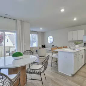 Open concept floor plan with hardwood flooring throughout.