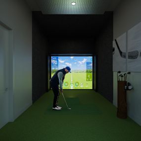 Golf Simulator at The MARC luxury apartments in Palm Beach Gardens, FL