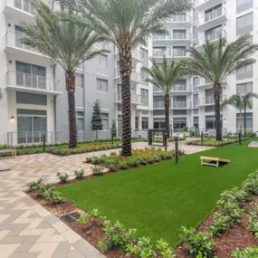 Garden Courtyard at The Marc Luxury Apartments in Palm Beach Gardens FL