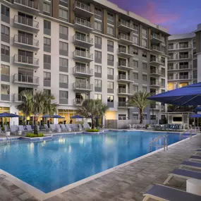 Heated Pool at The Marc Luxury Apartments in Palm Beach Gardens FL