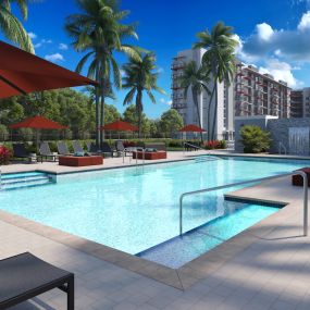 Resort-inspired swimming pool at Vista Sur in Naranja, FL