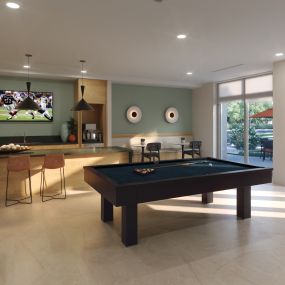 Club Room with Billiards at Vista Sur luxury apartments in Naranja, FL
