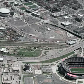 This oblique aerial image of Colorado, captured by Synergy Mapping, Inc., provides vital data for the Infrastructure Development. Their oblique imagery services support detailed site analysis.