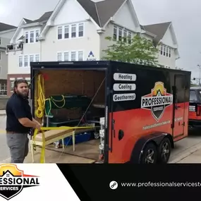Professional Services Heating, AC & Electric Repair truck