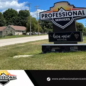 Professional Services Heating, AC & Electric Repair building sign
