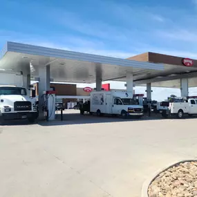 Gas pumps at Maverik in Windsor, Colorado.