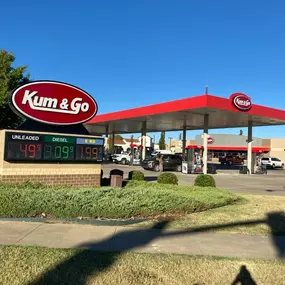 Gas pumps at Kum & Go in Tulsa, Oklahoma.