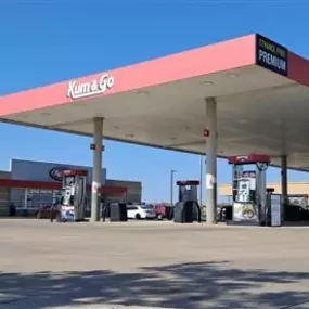 Gas pumps at Kum & Go in Jenks, Oklahoma.