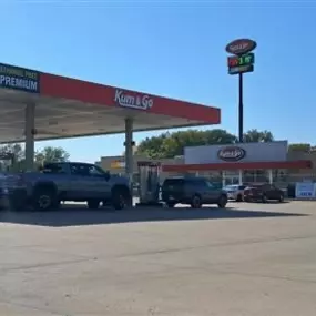 Gas pumps at Kum & Go in Jenks, Oklahoma.