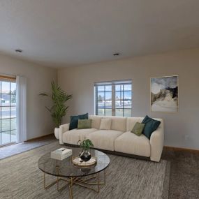 living room with a couch and a coffee table