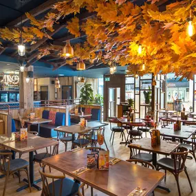 Zizzi Chatham, rustic-modern interior with warm lighting