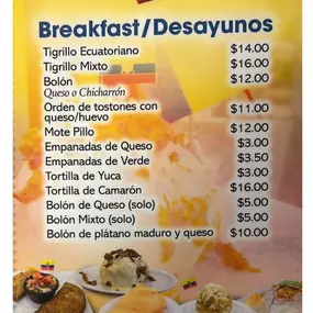 Breakfast Menu