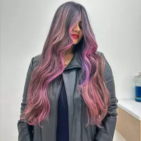 Full Purple, Pink, And Peach Hair Color Transformation Stylist in Somerville, NJ