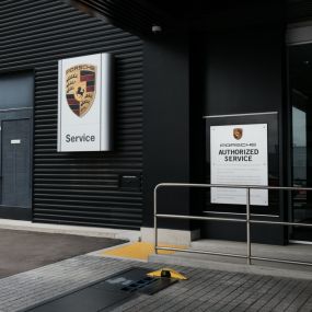 Entrance to Porsche San Diego service center