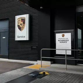 Entrance to Porsche San Diego service center