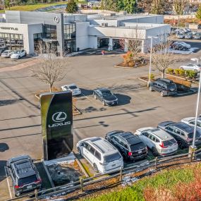 aerial photo of the Lexus of Seattle dealership and service center