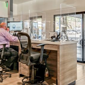 Service advisor desks at Lexus of Seattle