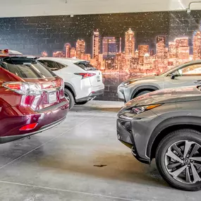 Vehicles in the Lexus of Seattle service driveway