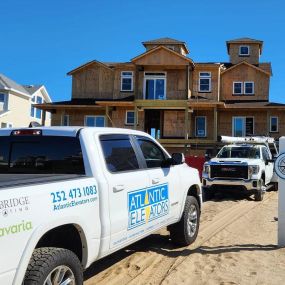 Atlantic Elevators installing a home elevator system in a new construction Outer Banks vacation rental.