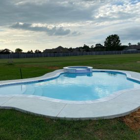 What a beauty! Free-form pool with spa