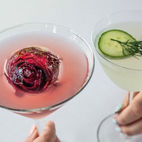 The Rose Gimlet and the Harvest Gimlet Cocktails