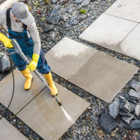 Walkway pressure washing