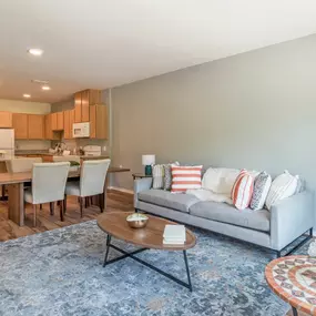 Living room with kitchen