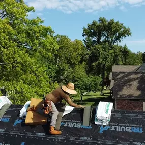 Tearing off the old to make room for a new GAF roofing system in OKC!