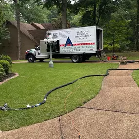 American Standard Foundation Repair is on-site today, delivering expert foundation repair services to ensure the stability and safety of this home. With advanced equipment and skilled technicians, we handle everything in structural repairs. Trust us to protect your investment with reliable and professional service.