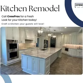 Do you need more counter space, more storage space, or simply more space? Create the kitchen of your dreams with a CrewPros kitchen remodel. Contact us today and let one of our expert kitchen designers bring your concept to life!