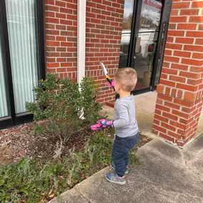 We've been a bit busy writing your policies lately, that the landscaping got out of control! We had to bring in a professional dirt mover!! 
Payment made by Cake Pops at Deja Brew at Miney Branch!