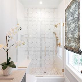 We love everything about this gorgeous powder room. We worked with designer Dana Mole Flynn on this job.